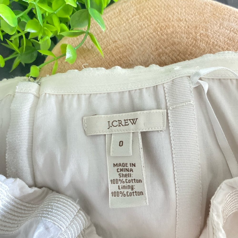 J. Crew Rugby Stripe Ginny Ivory Dress sz 0 - Picture 6 of 16